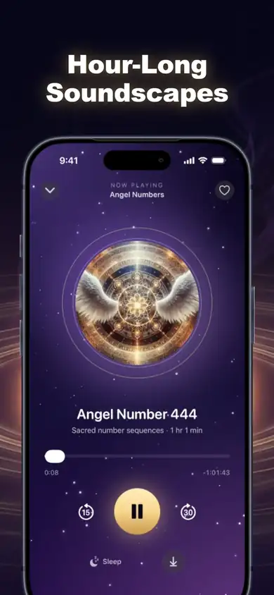 Angel Numbers browse view in the Quiet Current app