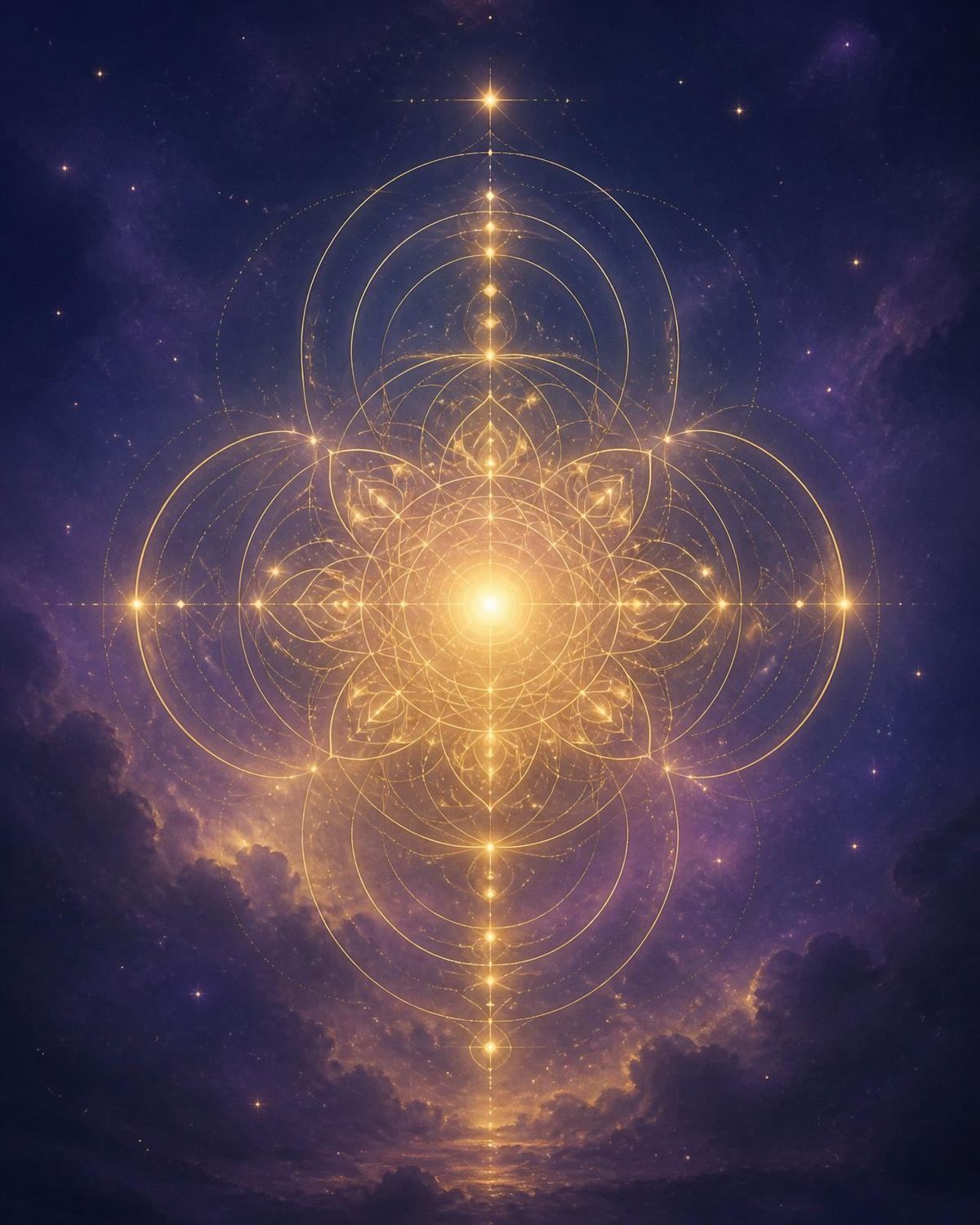 Softly glowing numerals floating in a dark cosmic haze representing angel number meditations