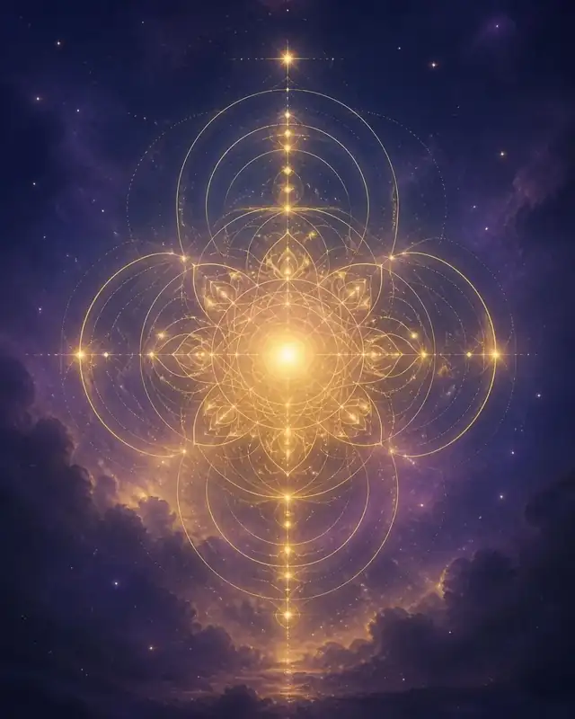 Softly glowing numerals floating in a dark cosmic haze representing angel number meditations